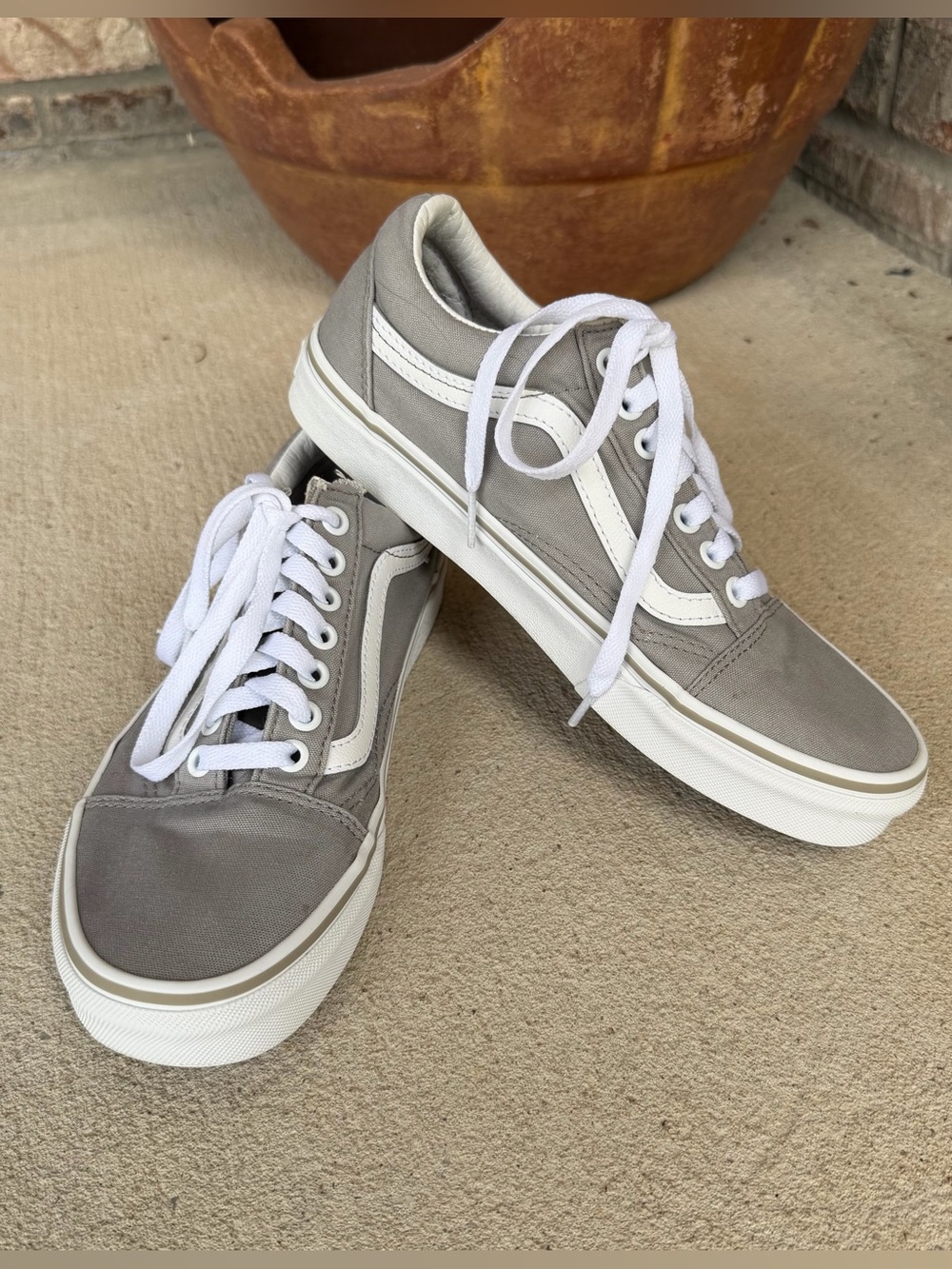 🍒💣 Vans grey canvas old skool sk8 shoes